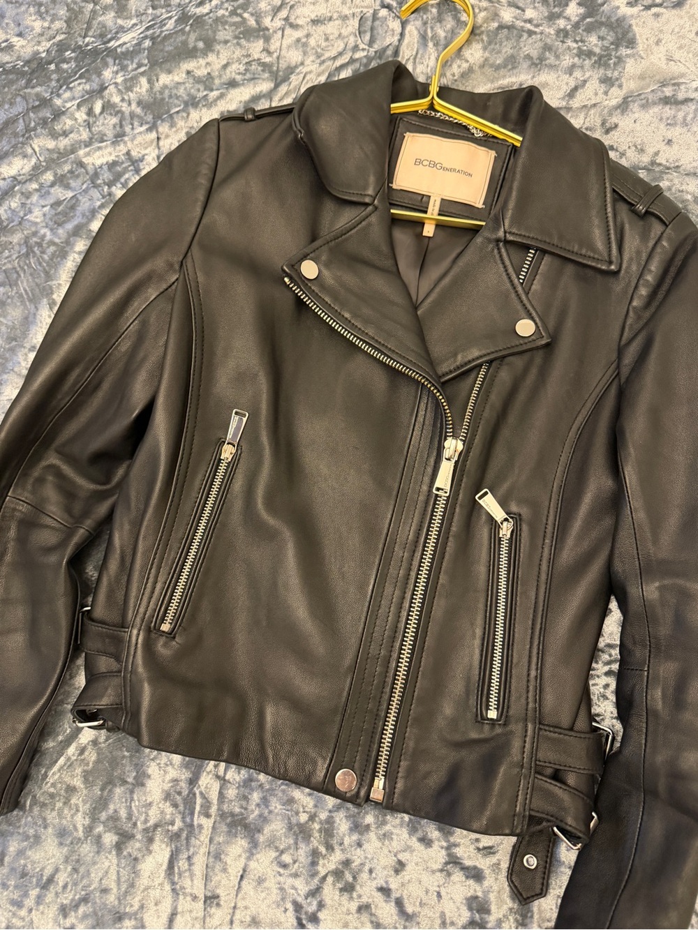 BCBGeneration Black Leather Moto Jacket small